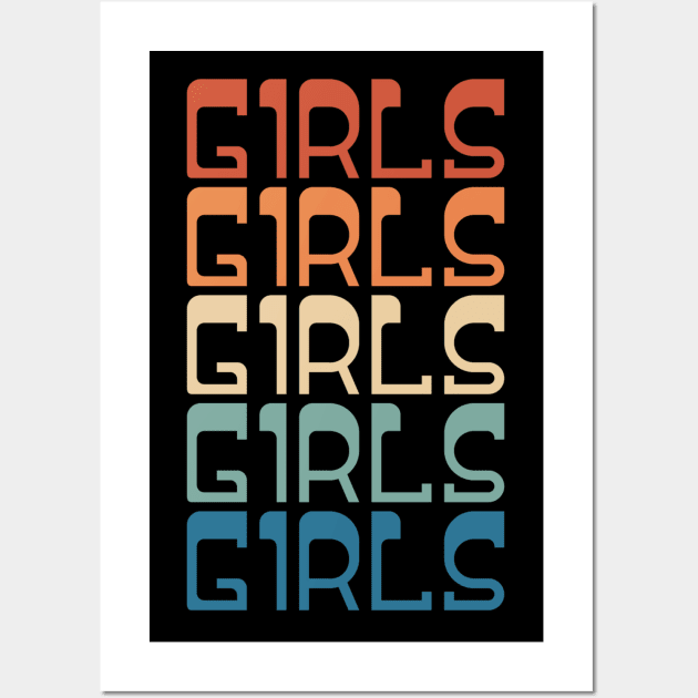 Retro Vintage 70s Inspired Typography Girls Wall Art by Inspire Enclave